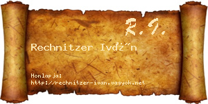 Rechnitzer Iván névjegykártya